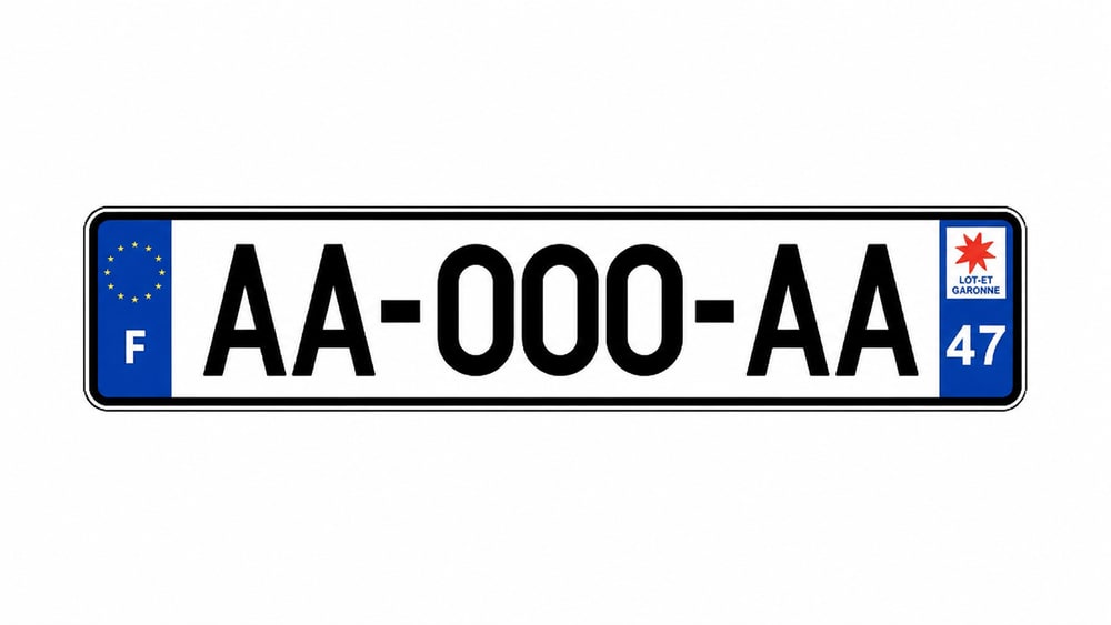 Plaque d'immatriculation proposée par Carte Grise Agen